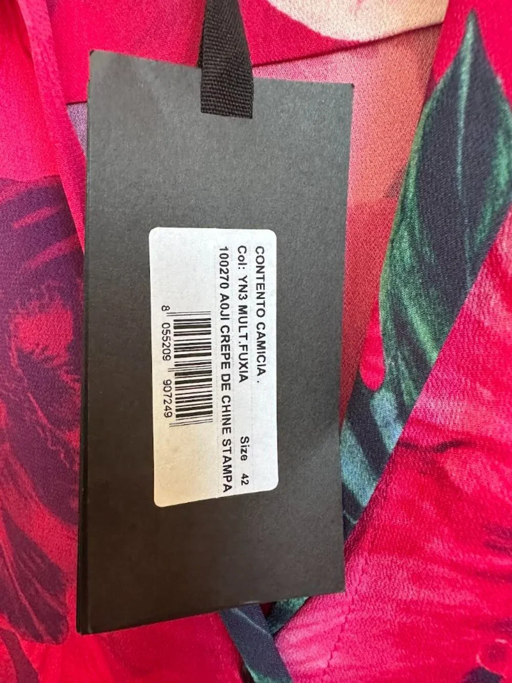 PINKO Happy Hibiscus Floral Shirt Fuchsia Crepe de Chine